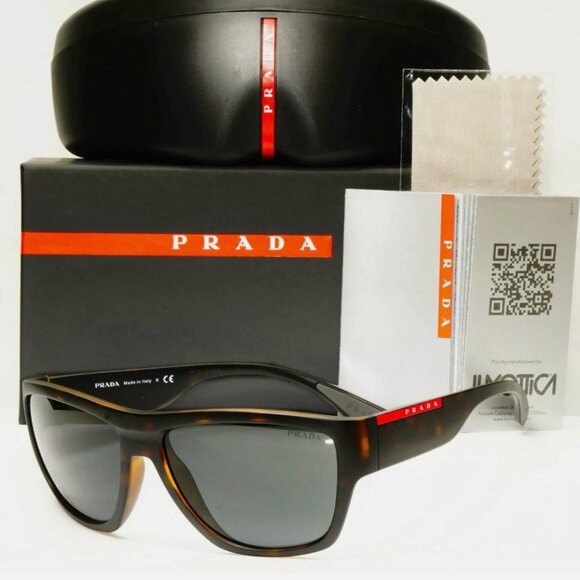 Prada Men's Red Stripe Sport Sunglasses - Picture 1 of 7